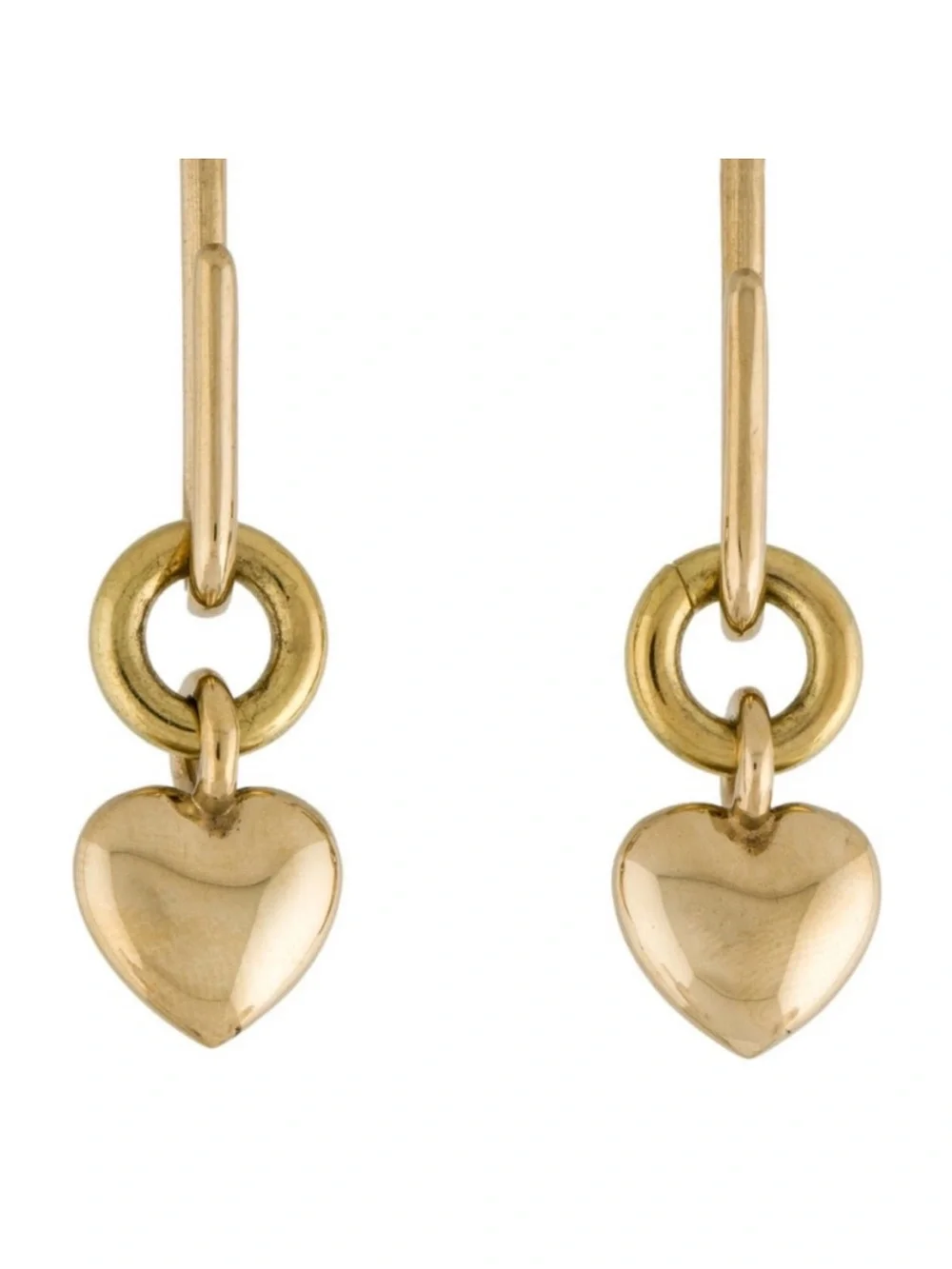 Delicate Gold Heart Drop Earrings for Women